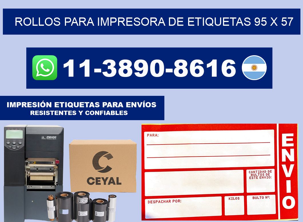 rollos para impresora de etiquetas 95 x 57