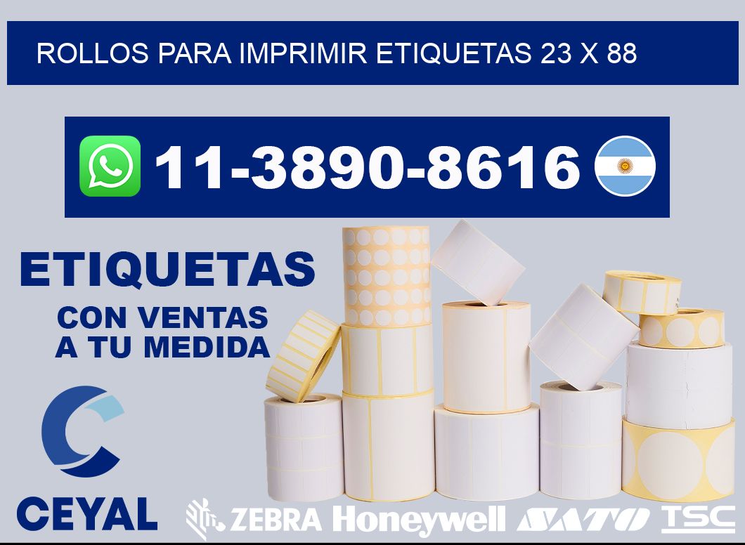 rollos para imprimir etiquetas 23 x 88