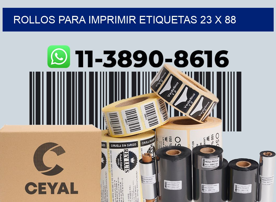 rollos para imprimir etiquetas 23 x 88