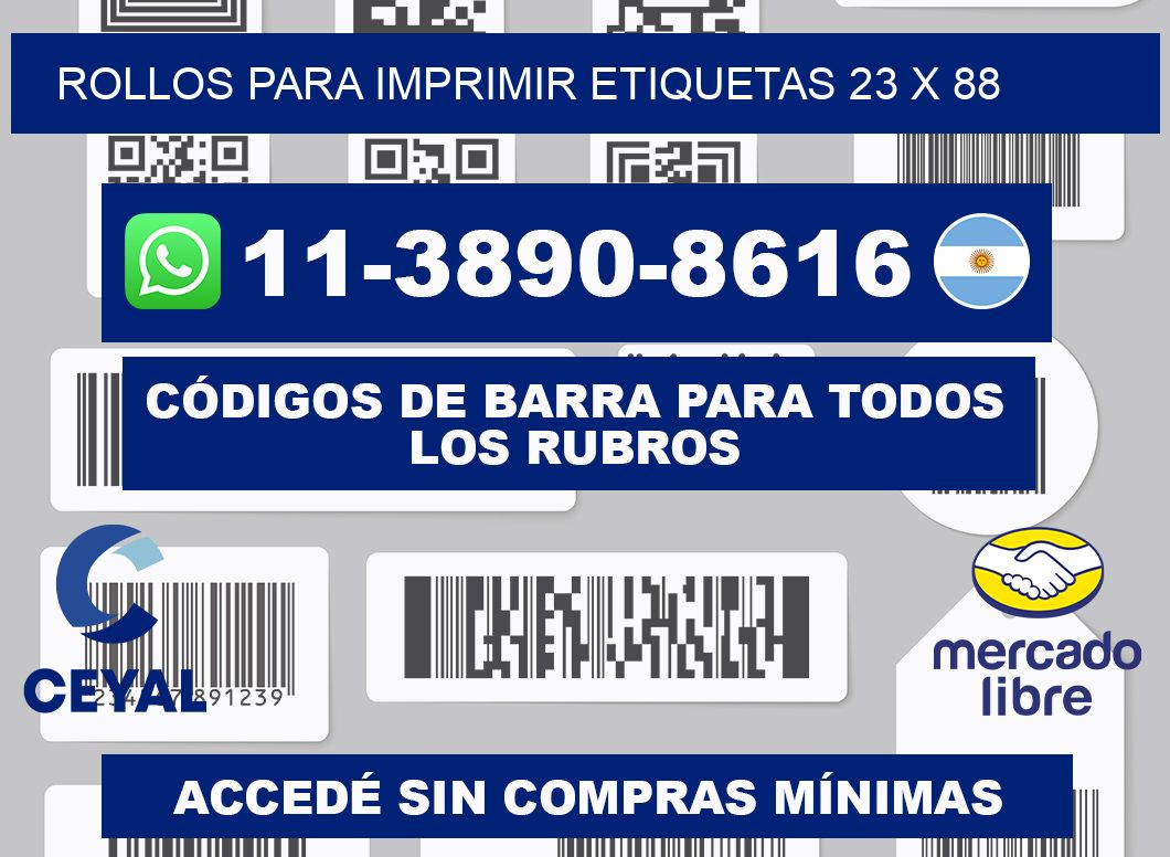 rollos para imprimir etiquetas 23 x 88