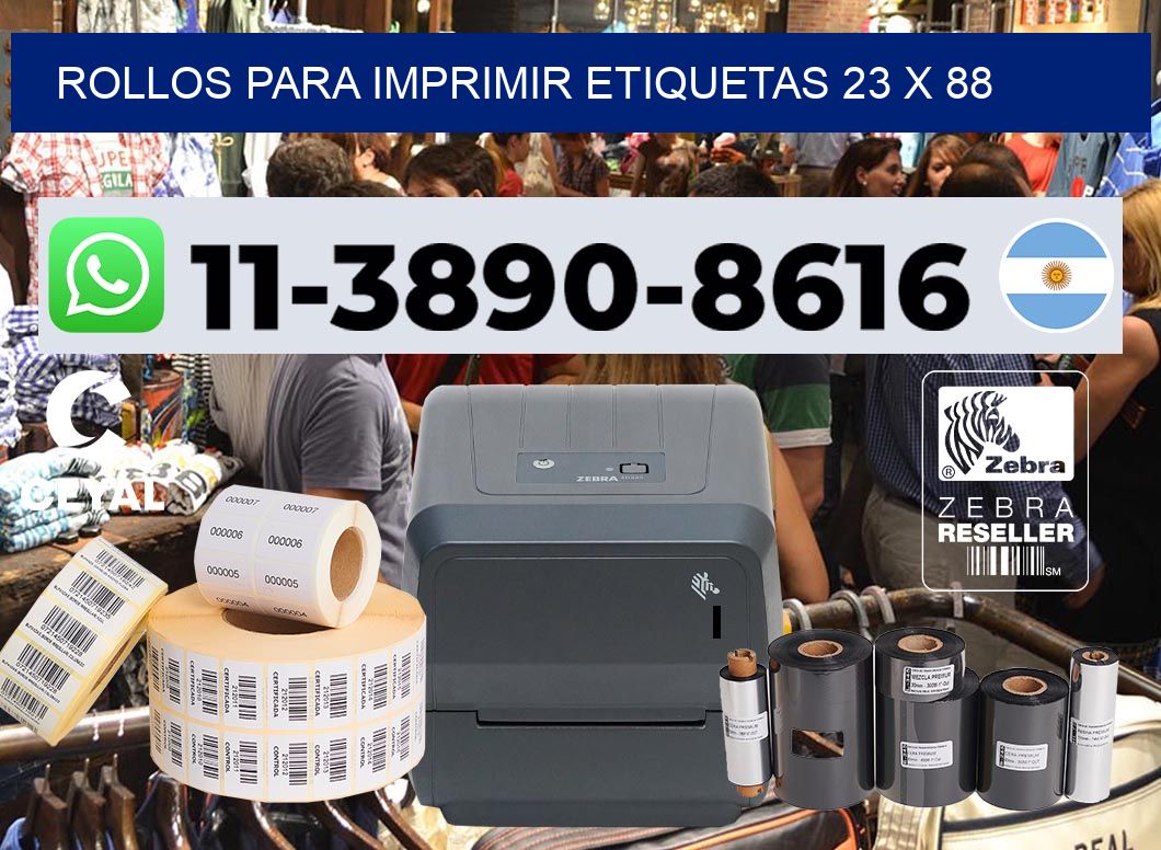 rollos para imprimir etiquetas 23 x 88