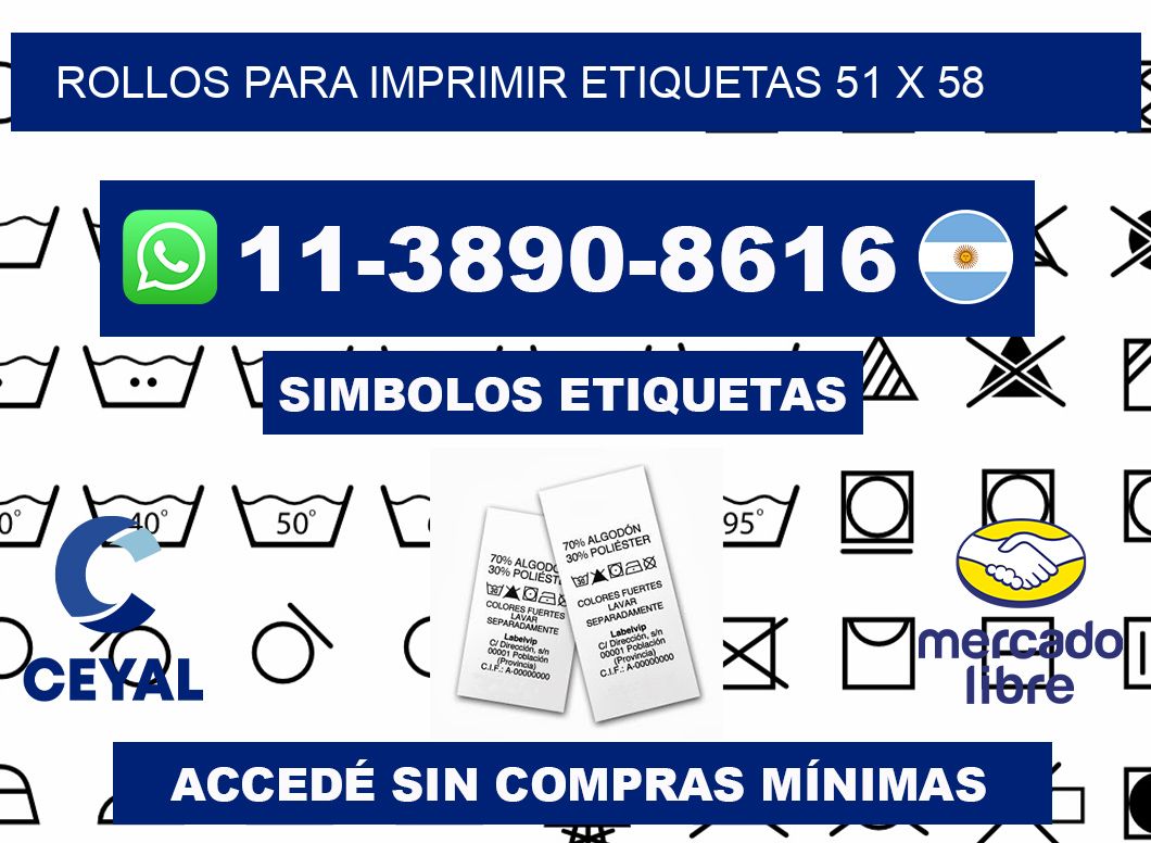 rollos para imprimir etiquetas 51 x 58