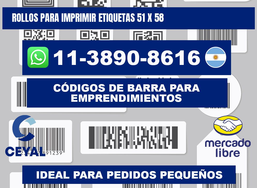 rollos para imprimir etiquetas 51 x 58