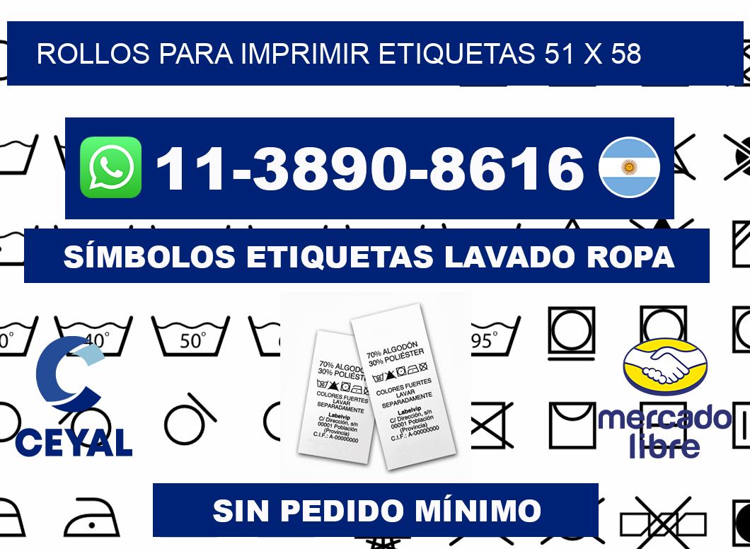 rollos para imprimir etiquetas 51 x 58