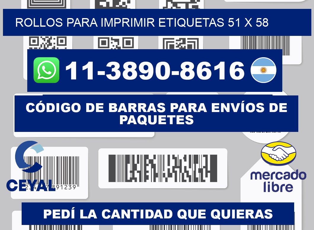 rollos para imprimir etiquetas 51 x 58