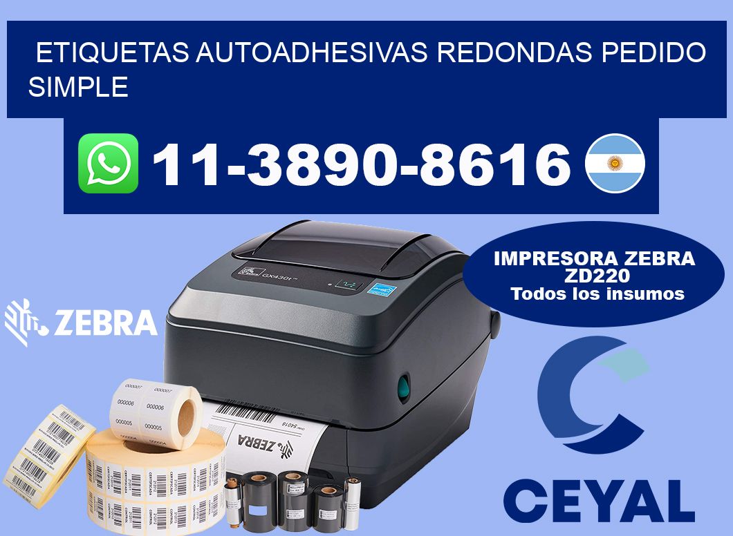 ETIQUETAS AUTOADHESIVAS REDONDAS Pedido simple