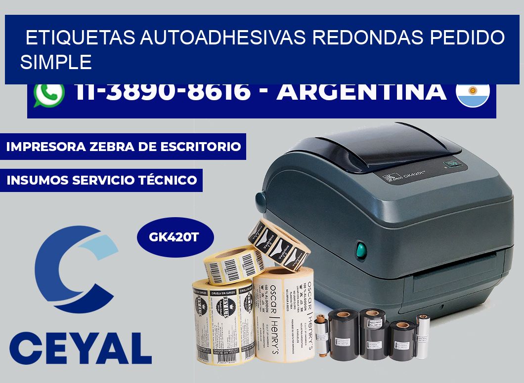 ETIQUETAS AUTOADHESIVAS REDONDAS Pedido simple