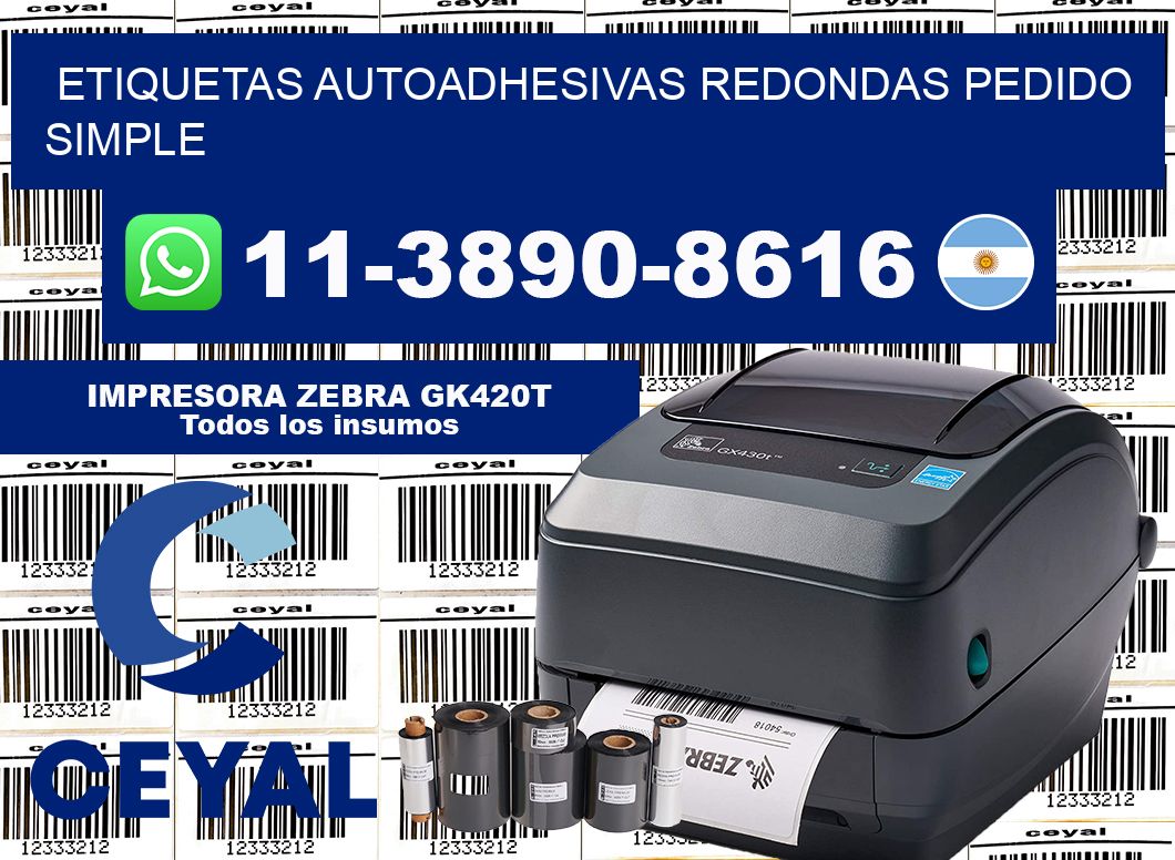 ETIQUETAS AUTOADHESIVAS REDONDAS Pedido simple