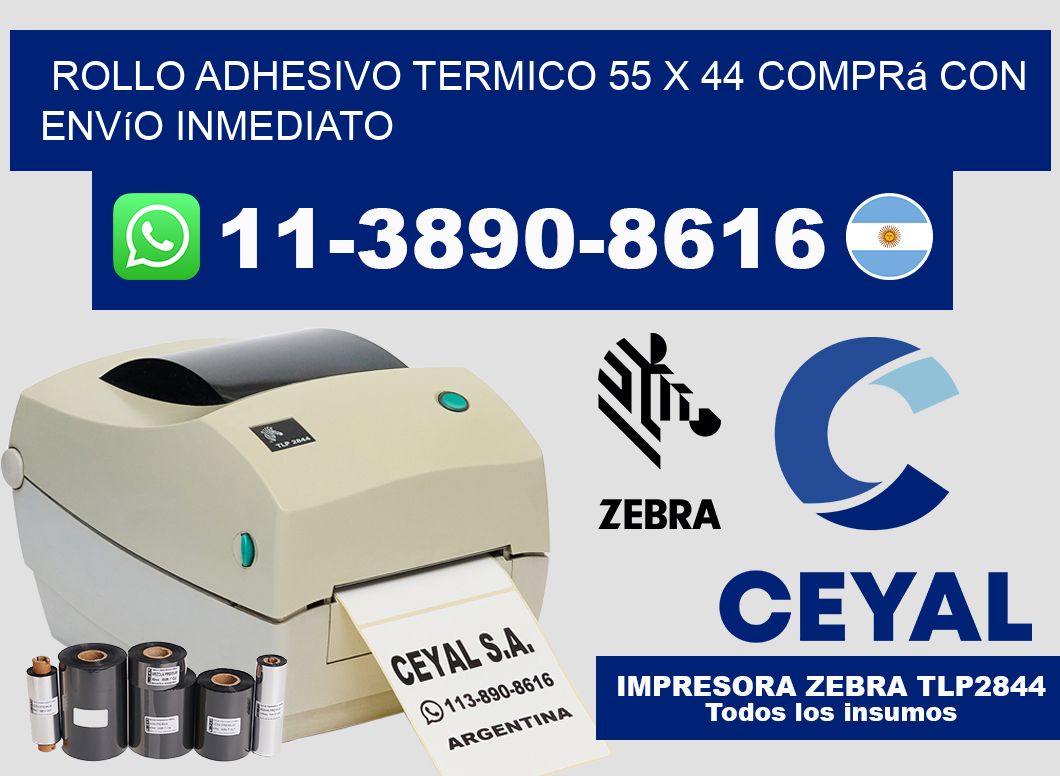 ROLLO ADHESIVO TERMICO 55 x 44 Comprá con envío inmediato