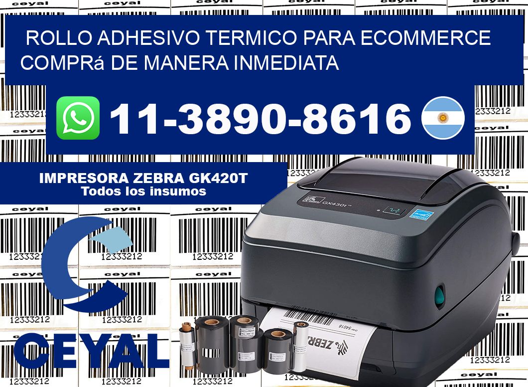ROLLO ADHESIVO TERMICO PARA ECOMMERCE Comprá de manera inmediata