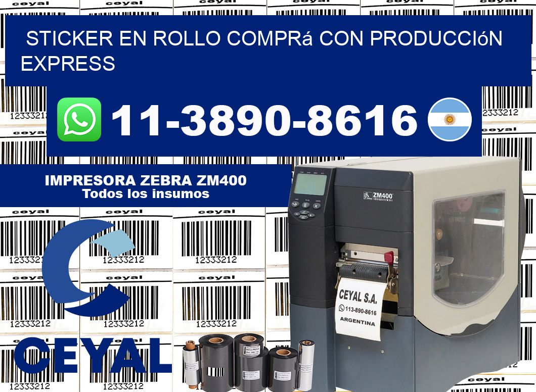 STICKER EN ROLLO Comprá con producción express
