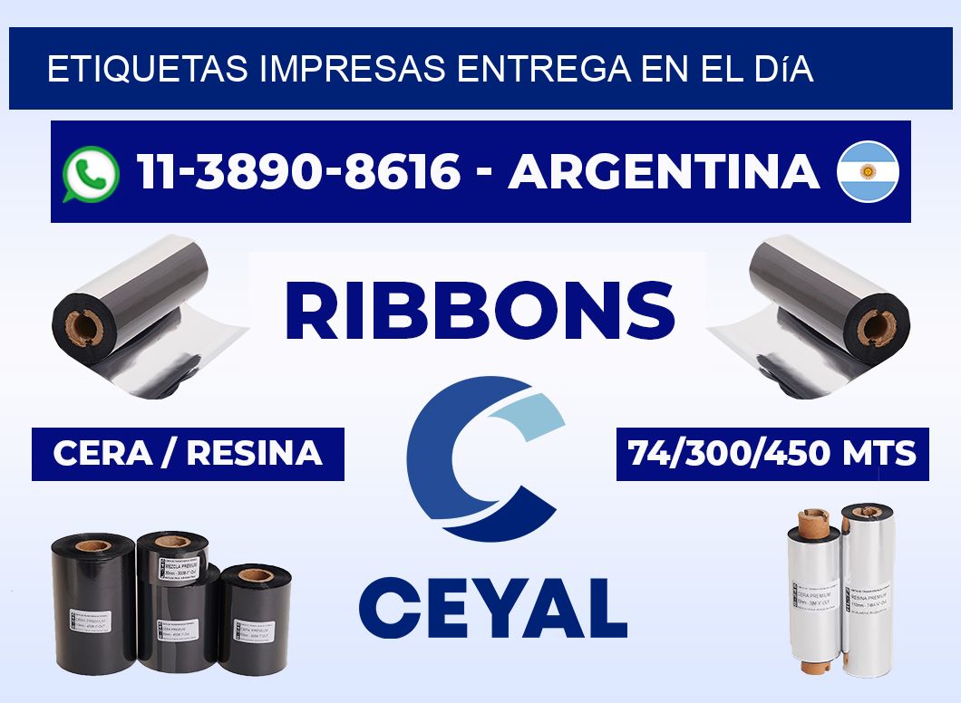 etiquetas impresas Entrega en el día
