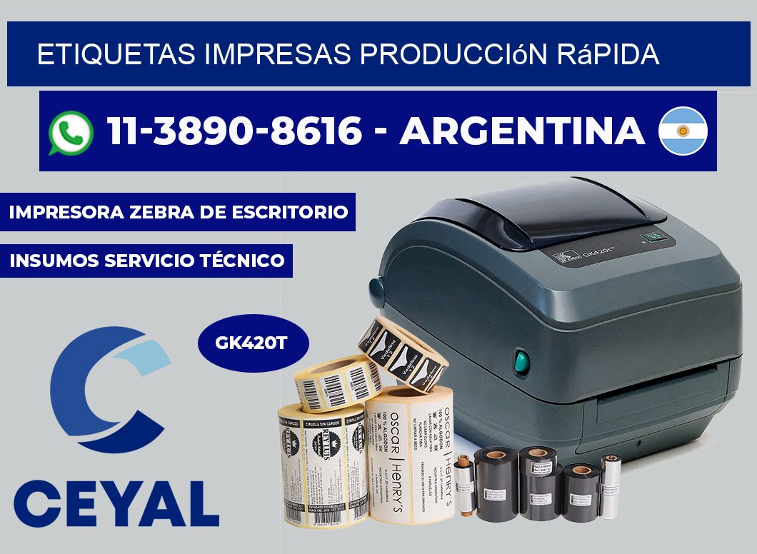 etiquetas impresas Producción rápida