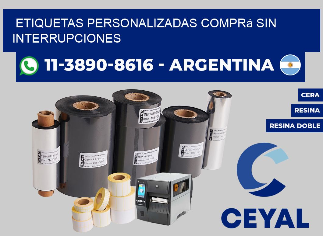 etiquetas personalizadas Comprá sin interrupciones