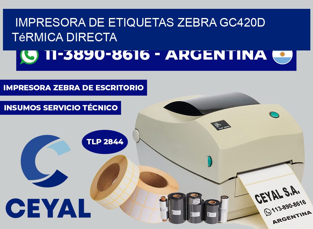 impresora de etiquetas zebra GC420D térmica directa