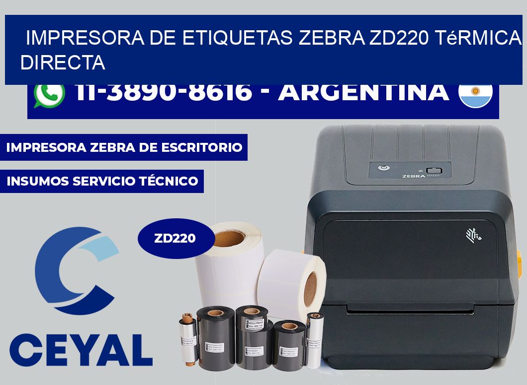 impresora de etiquetas zebra zd220 térmica directa
