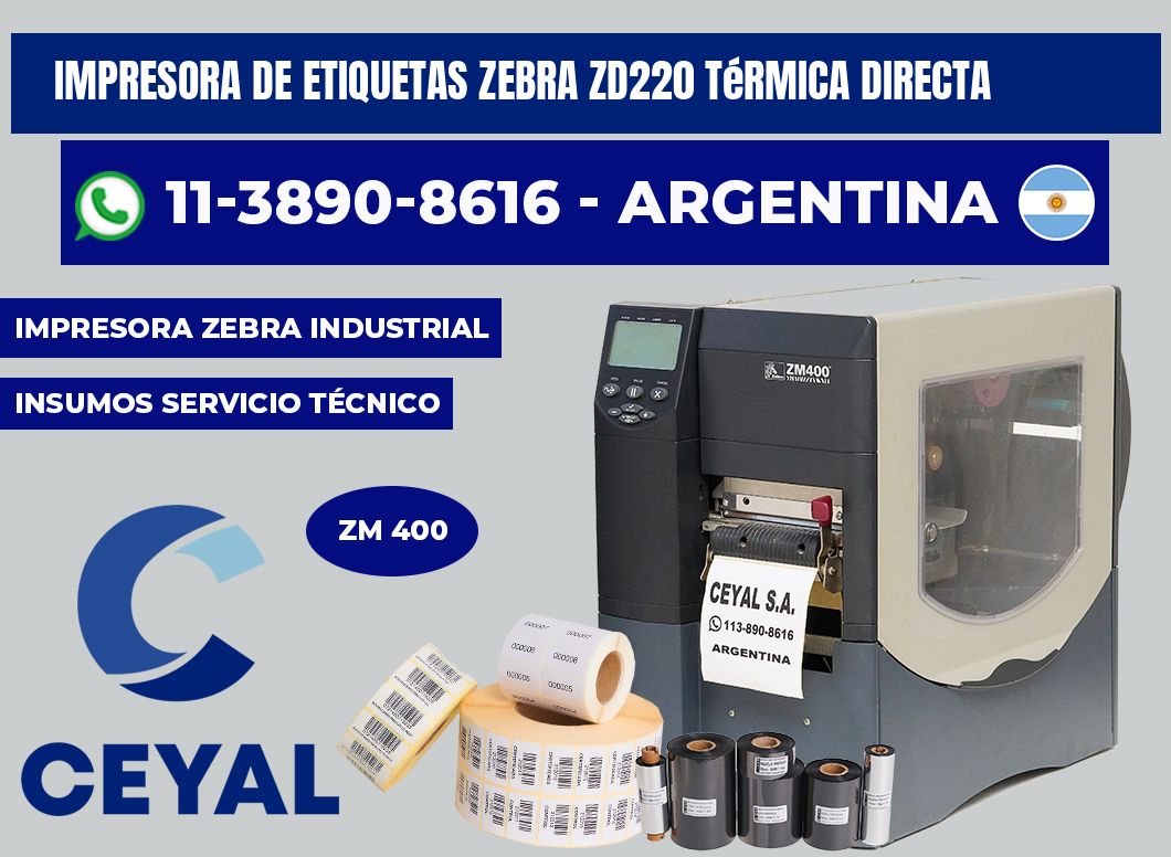 impresora de etiquetas zebra zd220 térmica directa