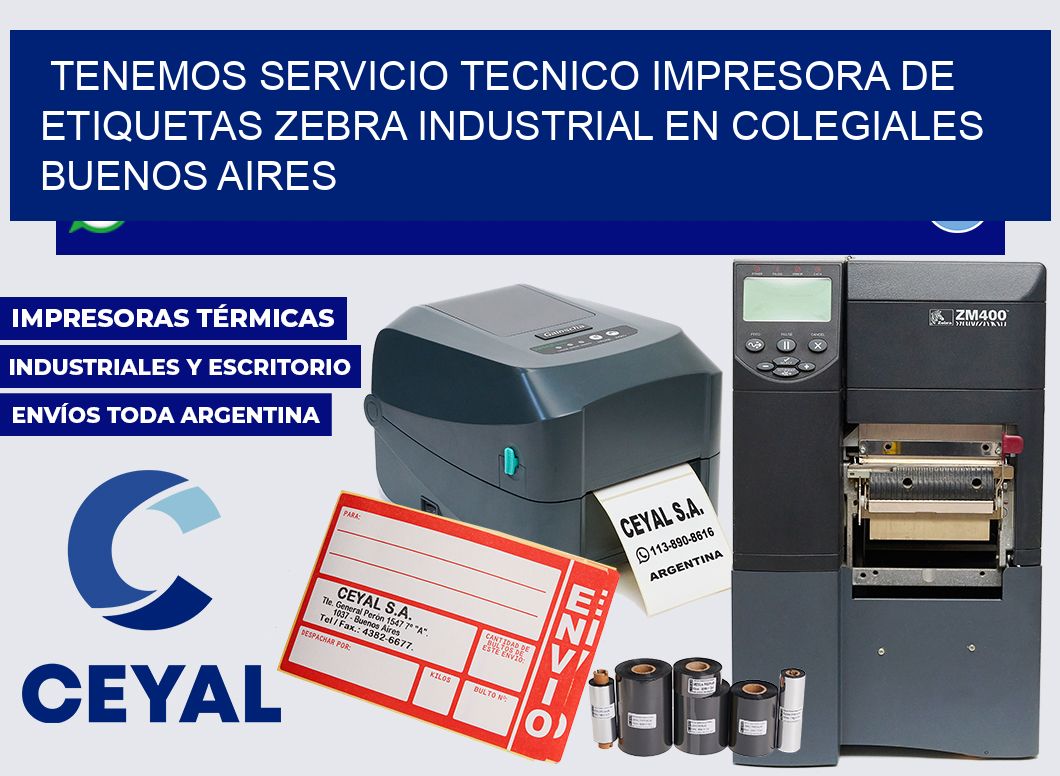 tenemos servicio tecnico Impresora de etiquetas zebra industrial en Colegiales  Buenos Aires