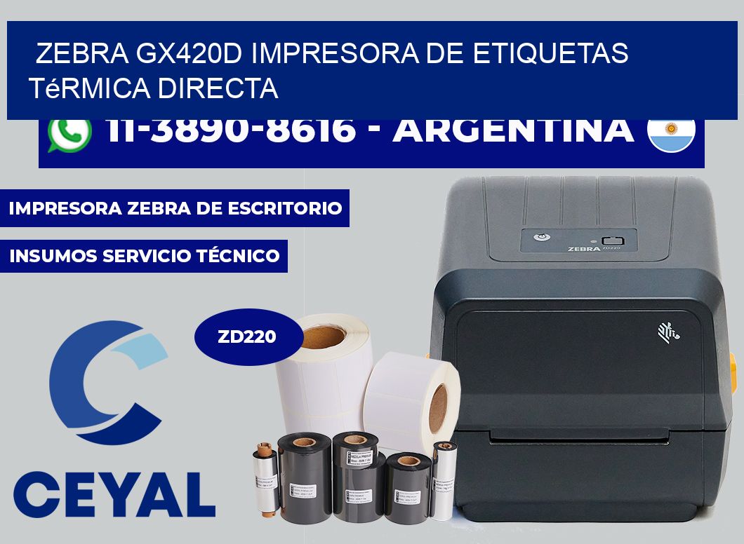 zebra GX420d impresora de etiquetas térmica directa