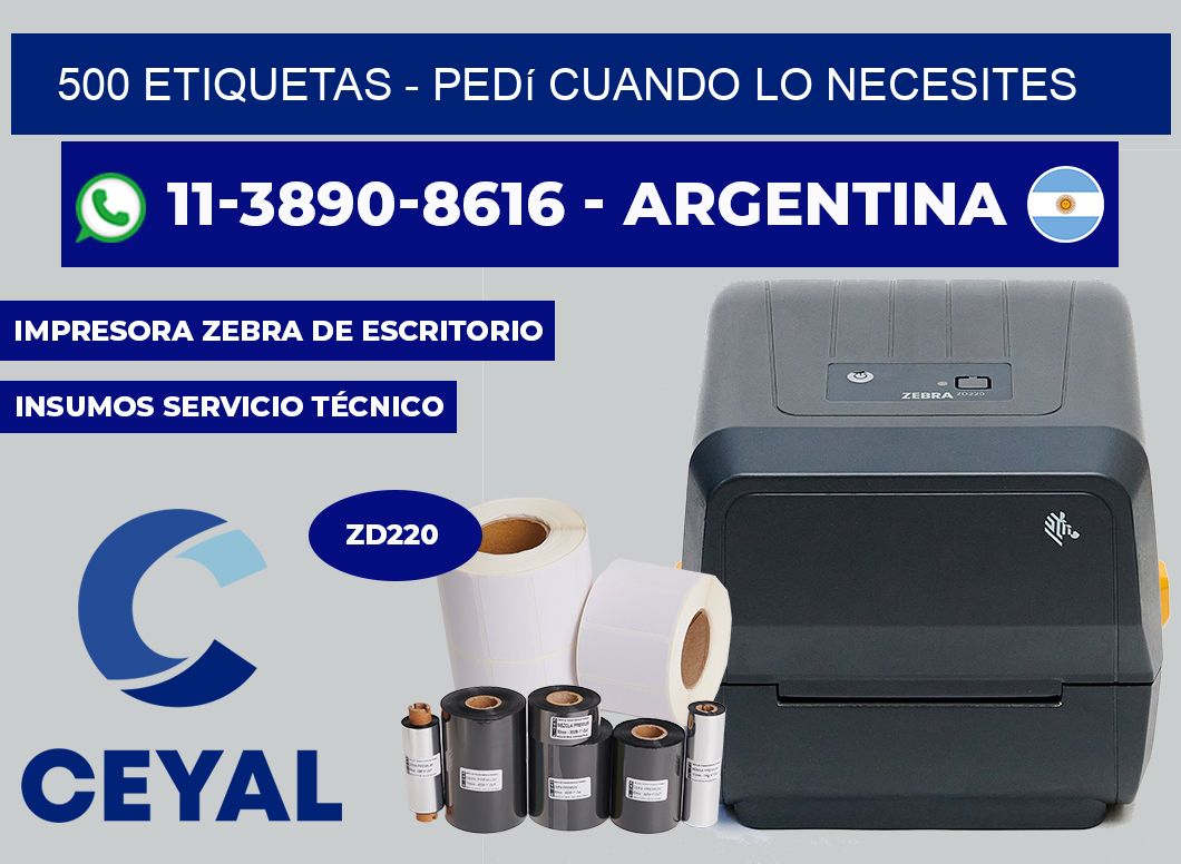 500 ETIQUETAS - Pedí cuando lo necesites