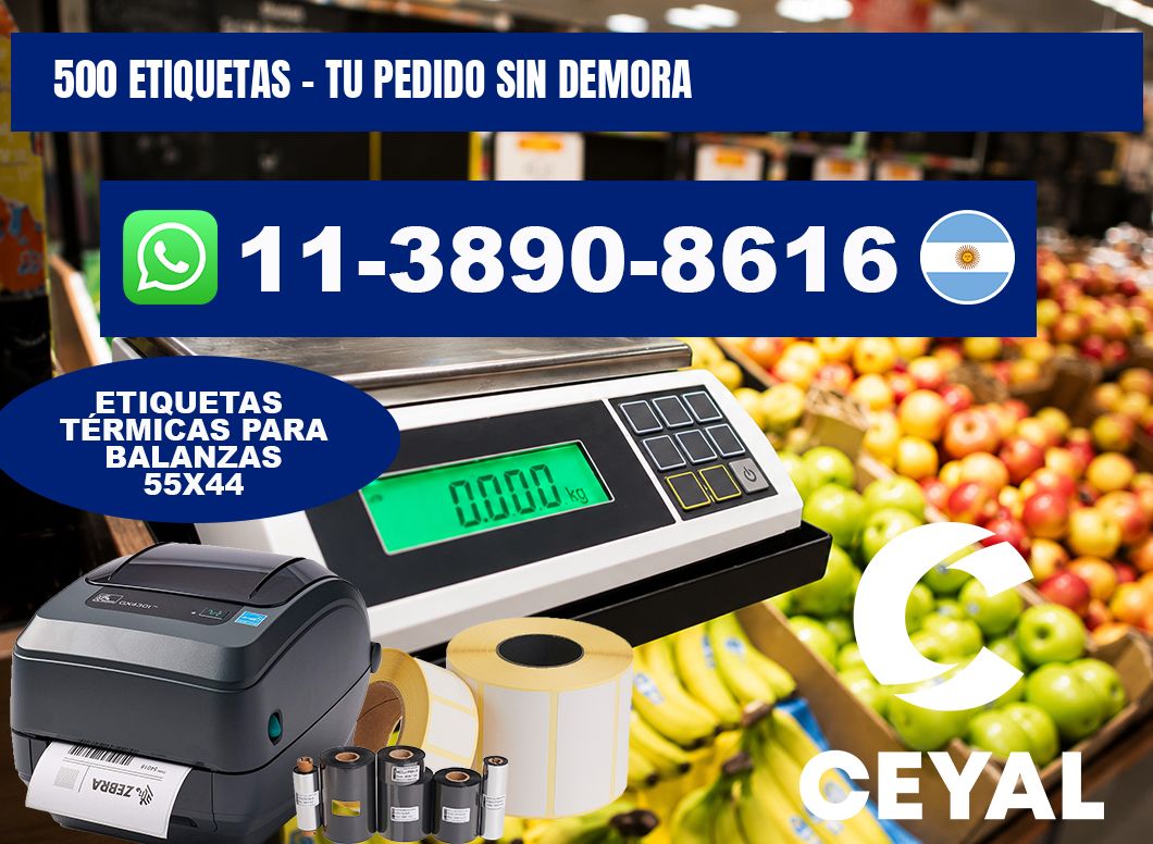 500 ETIQUETAS - Tu pedido sin demora