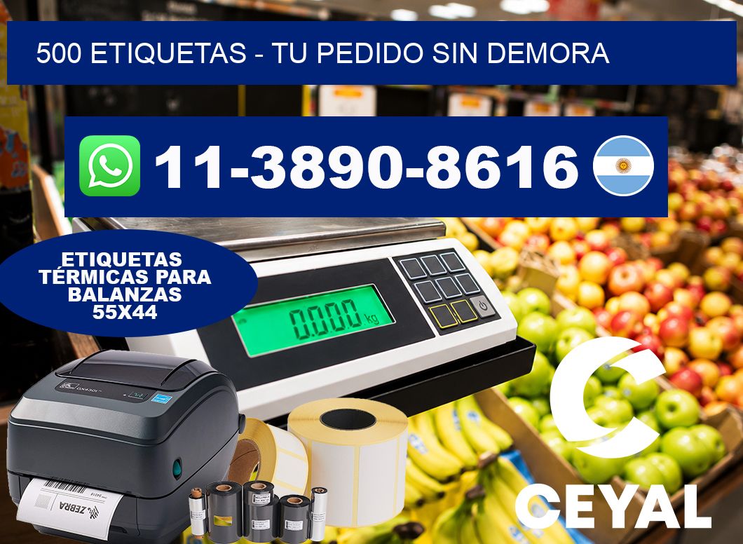 500 ETIQUETAS - Tu pedido sin demora