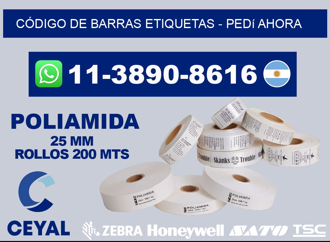 CÓDIGO DE BARRAS ETIQUETAS - Pedí ahora