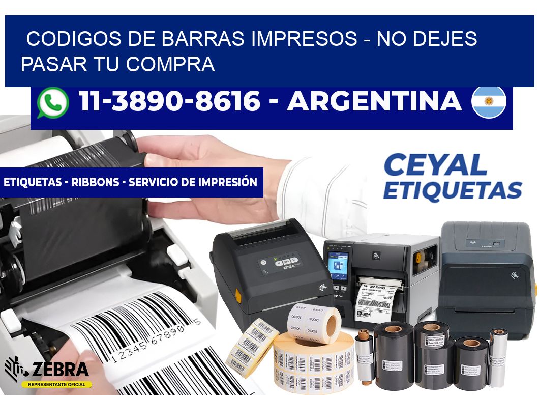CODIGOS DE BARRAS IMPRESOS - No dejes pasar tu compra