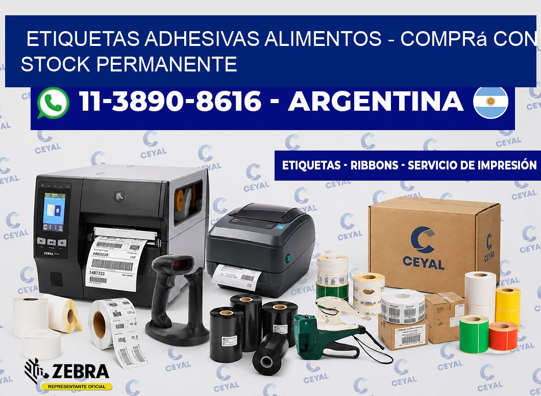 ETIQUETAS ADHESIVAS ALIMENTOS - Comprá con stock permanente