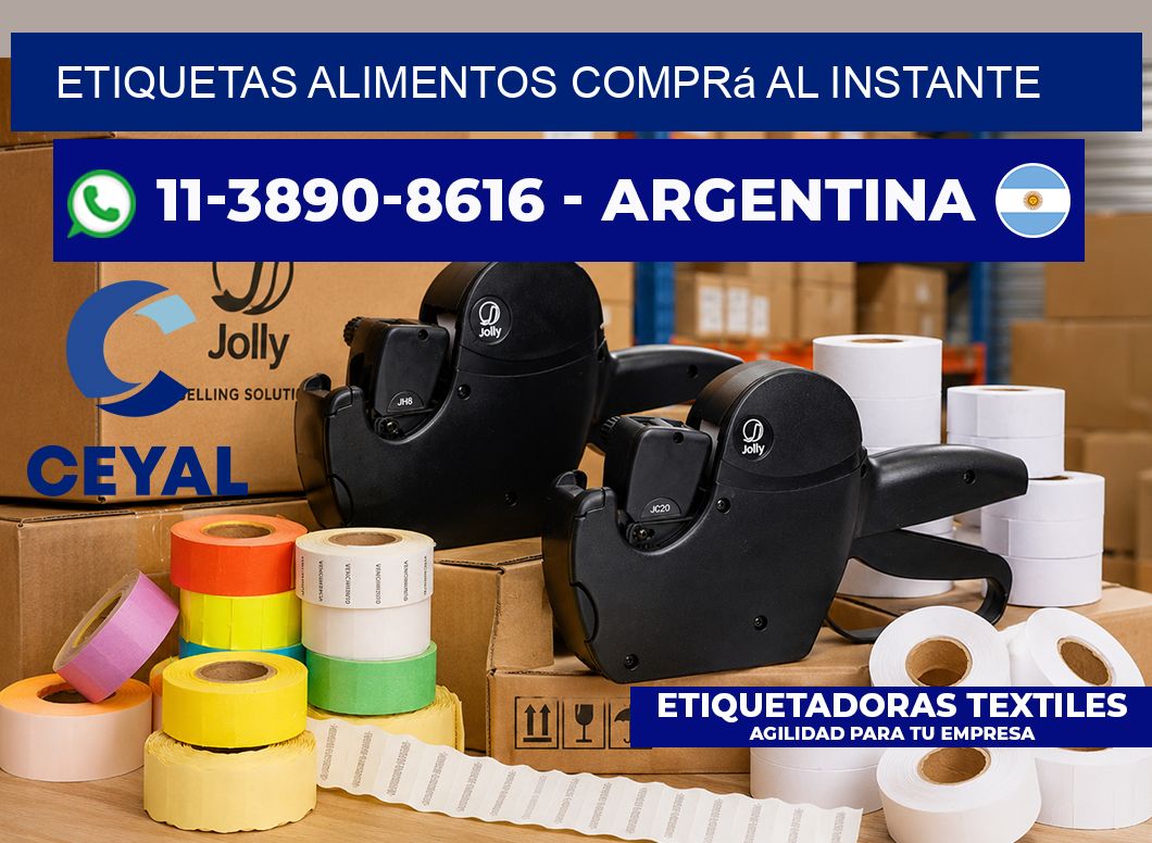 ETIQUETAS ALIMENTOS Comprá al instante