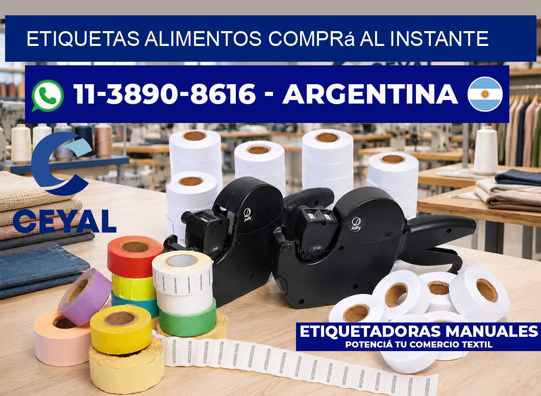 ETIQUETAS ALIMENTOS Comprá al instante
