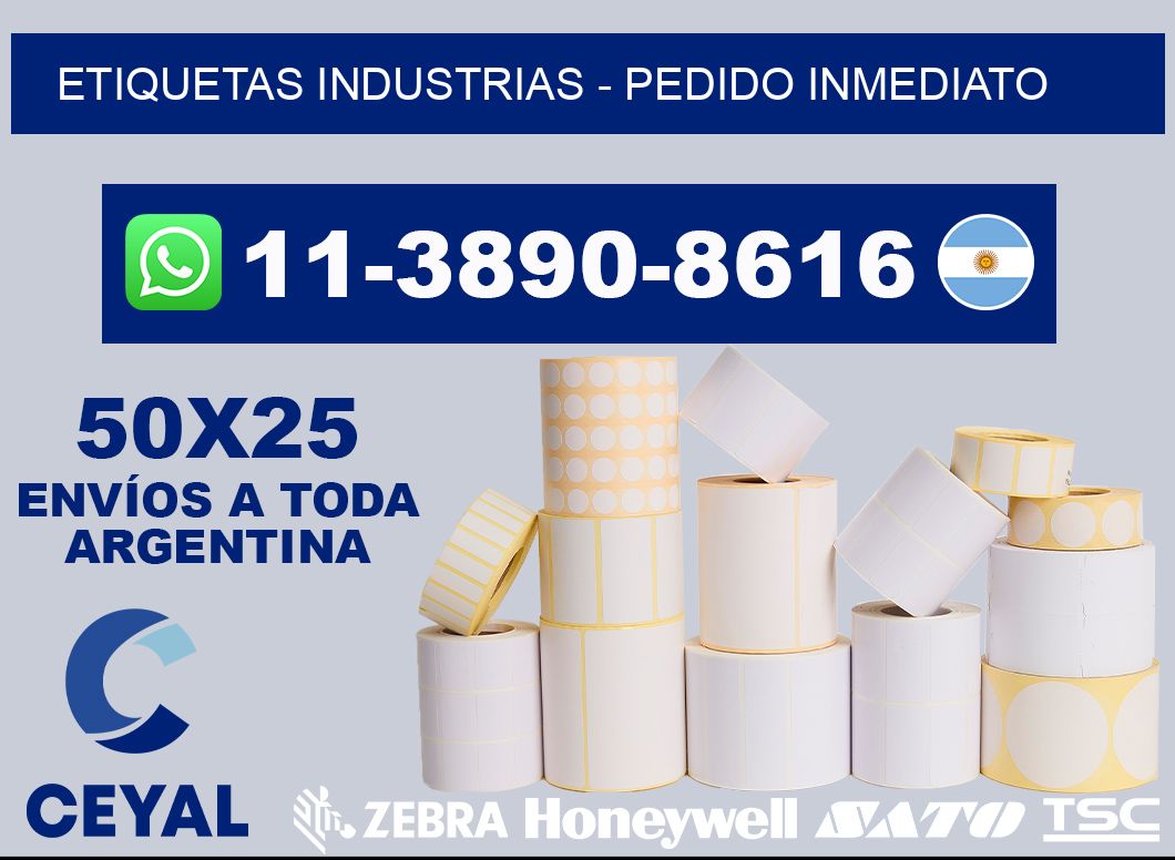ETIQUETAS INDUSTRIAS - Pedido inmediato