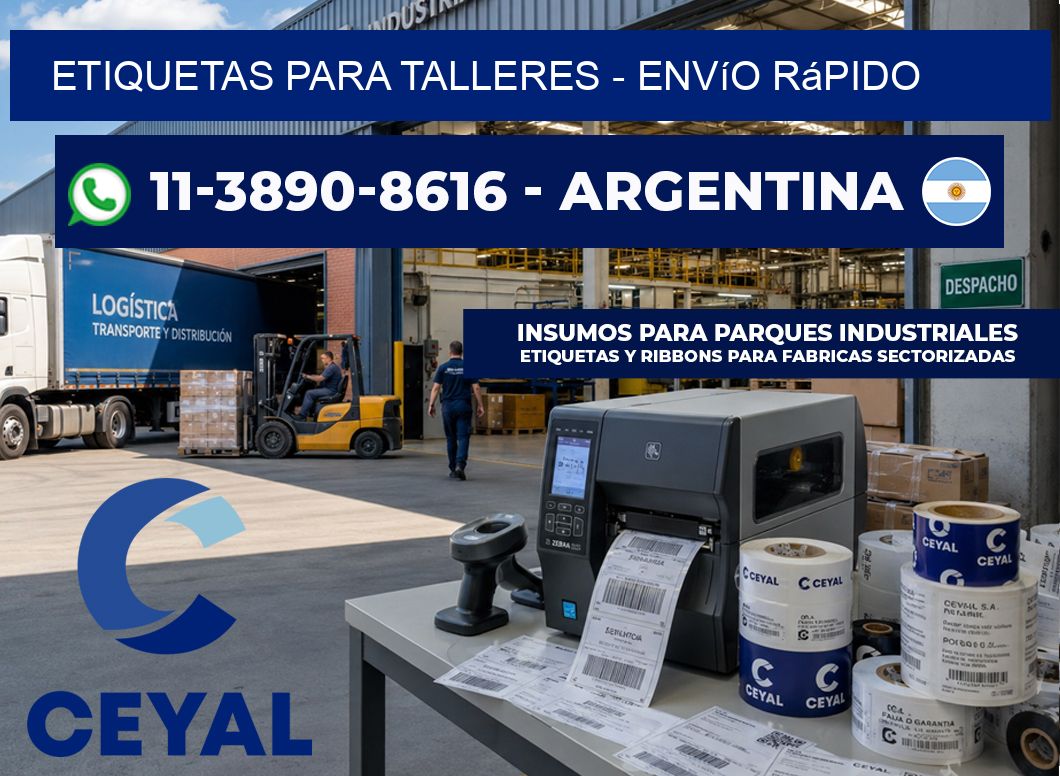 ETIQUETAS PARA TALLERES - Envío rápido