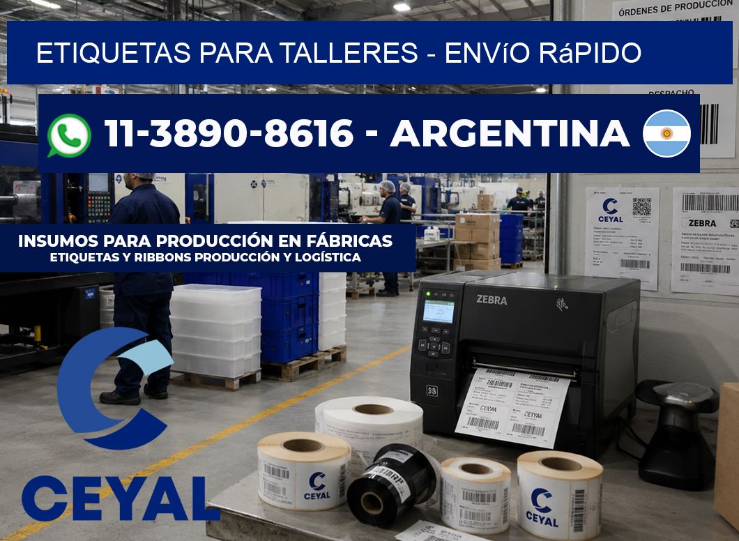 ETIQUETAS PARA TALLERES - Envío rápido