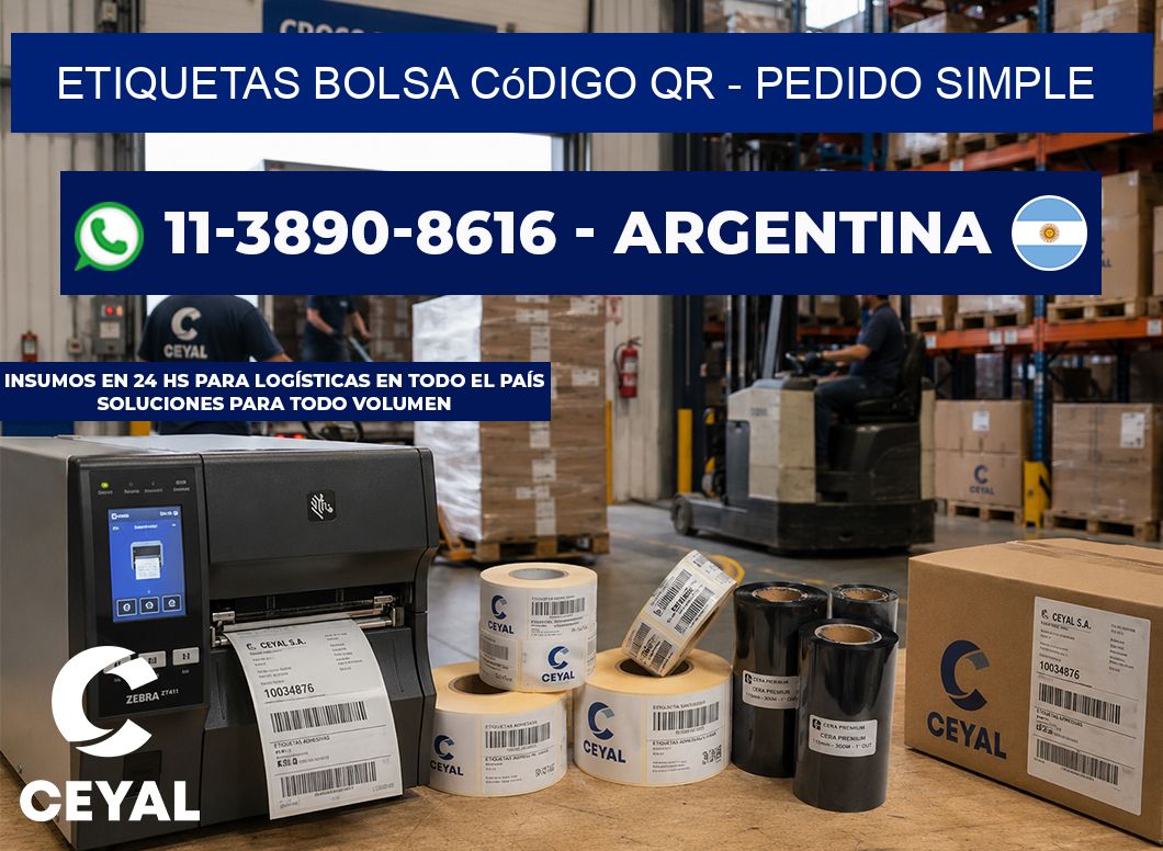 Etiquetas Bolsa código QR - Pedido simple