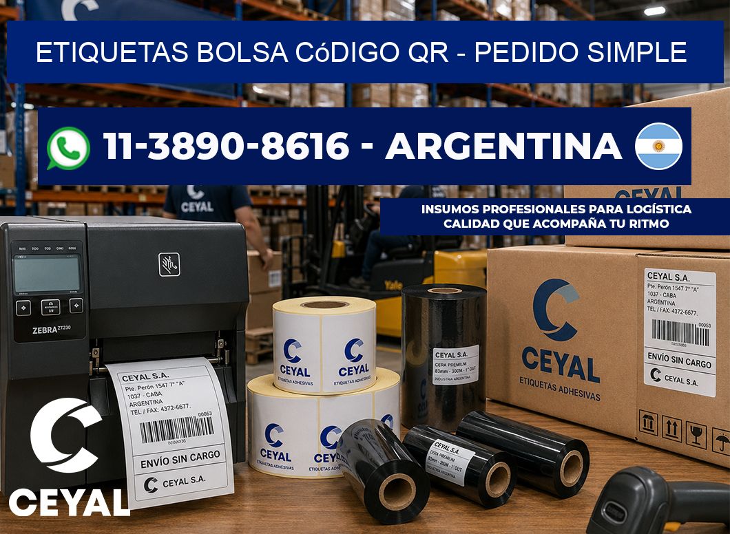 Etiquetas Bolsa código QR - Pedido simple