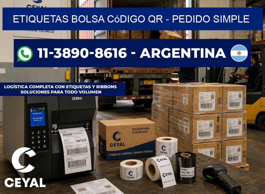 Etiquetas Bolsa código QR - Pedido simple