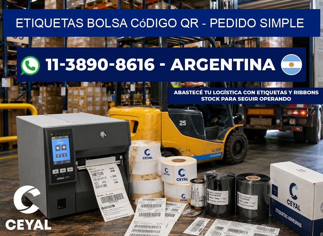 Etiquetas Bolsa código QR - Pedido simple