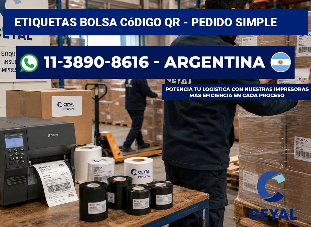 Etiquetas Bolsa código QR – Pedido simple