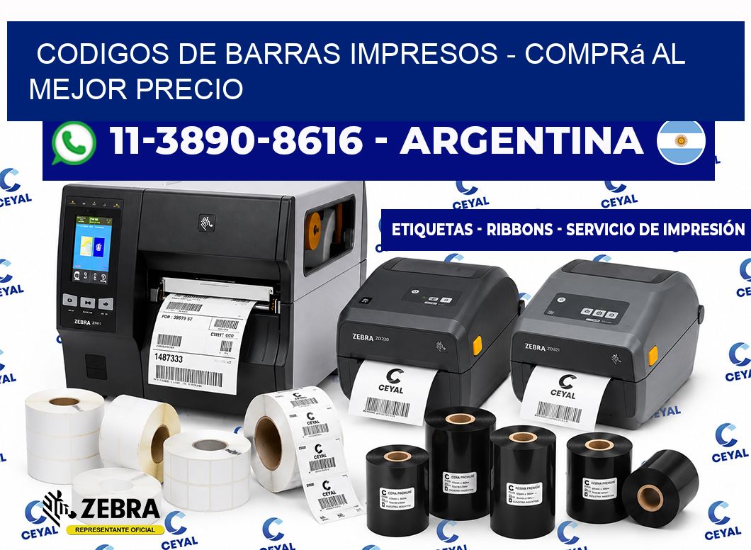 CODIGOS DE BARRAS IMPRESOS - Comprá al mejor precio