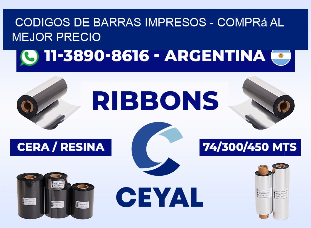 CODIGOS DE BARRAS IMPRESOS - Comprá al mejor precio