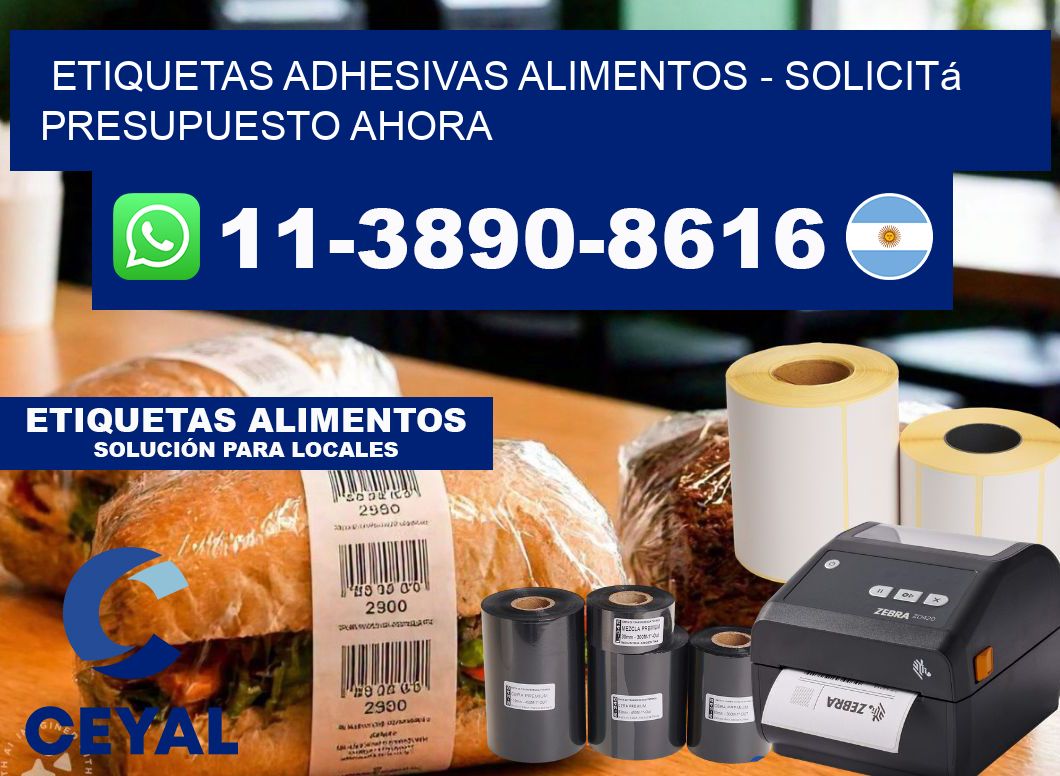 ETIQUETAS ADHESIVAS ALIMENTOS - Solicitá presupuesto ahora