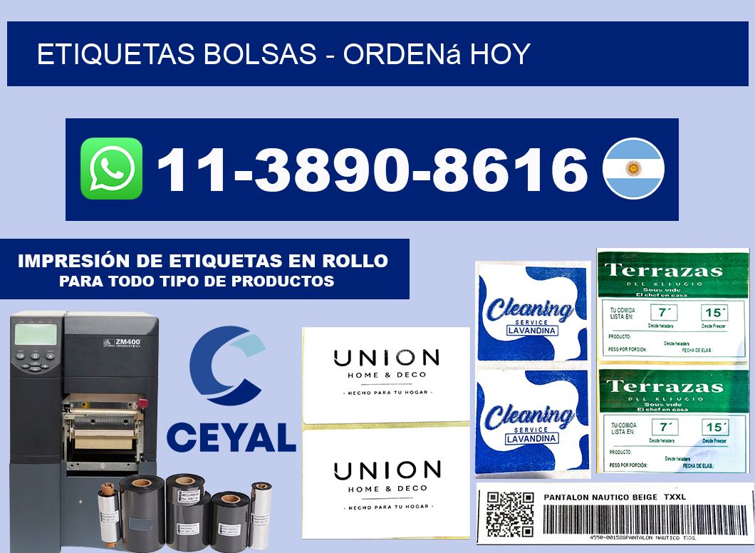 ETIQUETAS BOLSAS - Ordená hoy