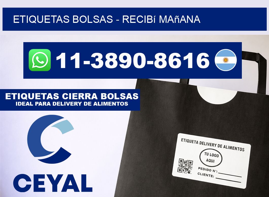 ETIQUETAS BOLSAS - recibí mañana