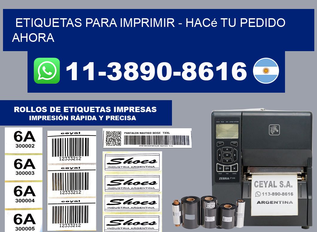 ETIQUETAS PARA IMPRIMIR - Hacé tu pedido ahora