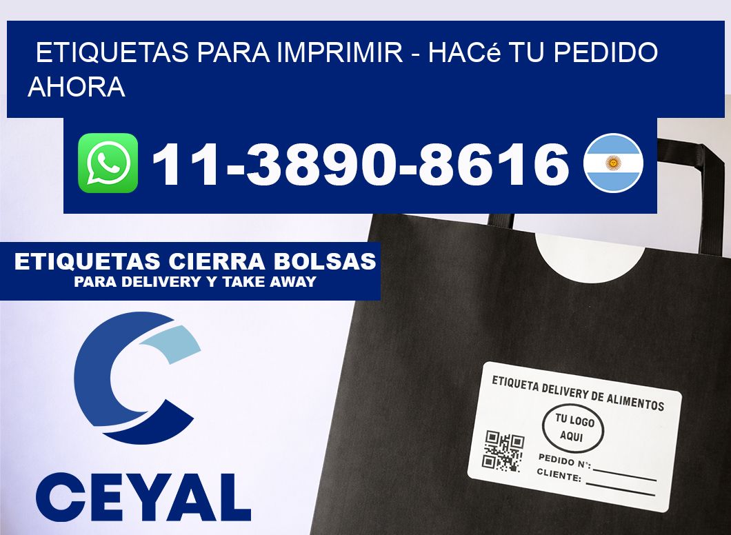ETIQUETAS PARA IMPRIMIR - Hacé tu pedido ahora
