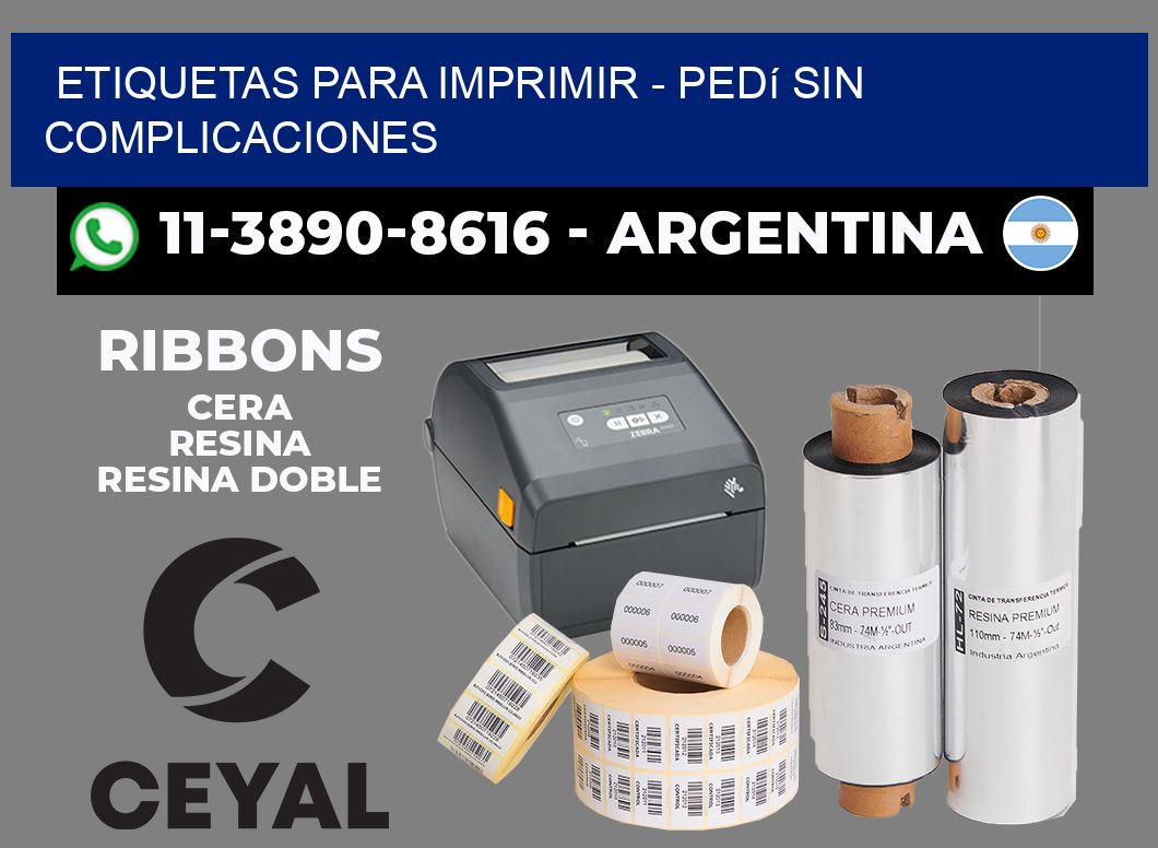 ETIQUETAS PARA IMPRIMIR - Pedí sin complicaciones