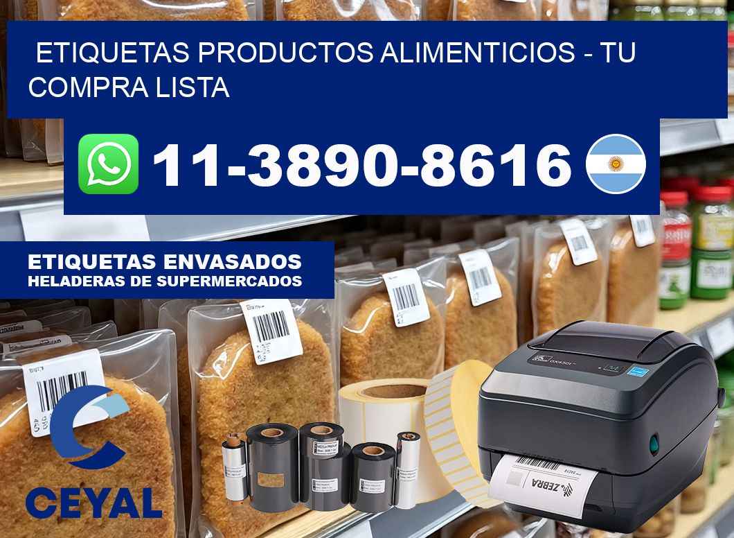 ETIQUETAS PRODUCTOS ALIMENTICIOS – Tu compra lista