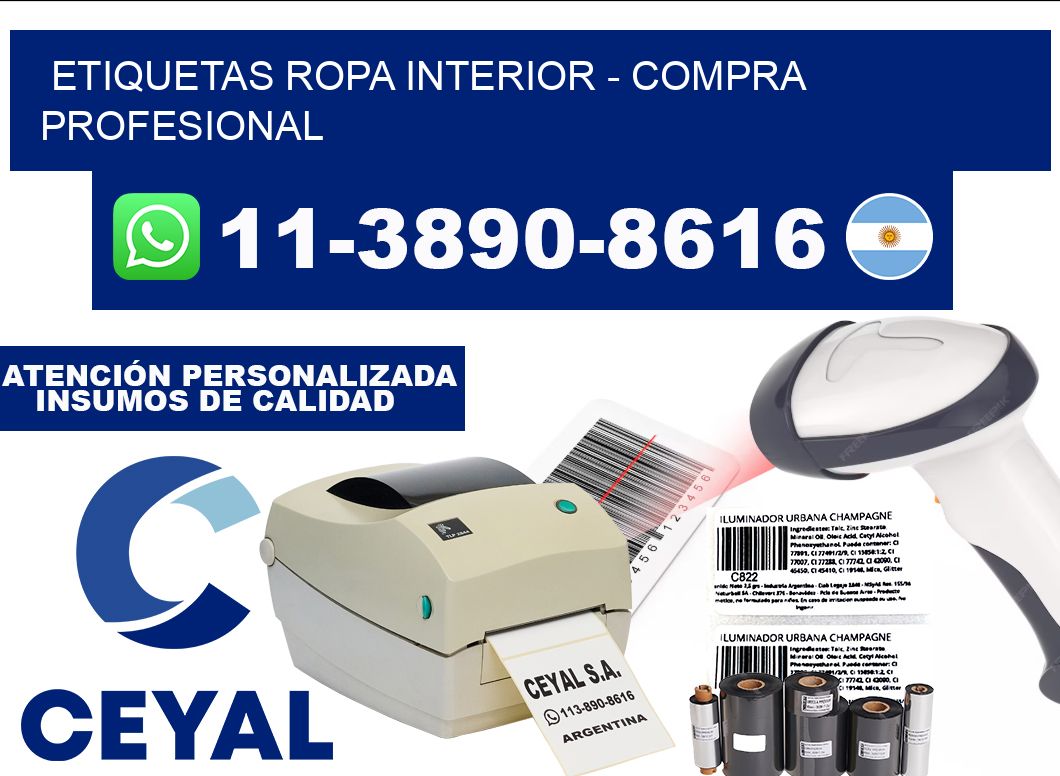 Etiquetas Ropa interior - Compra profesional