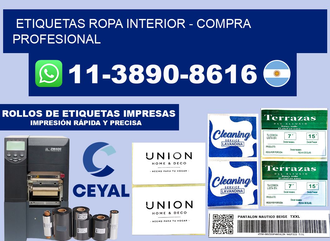 Etiquetas Ropa interior - Compra profesional